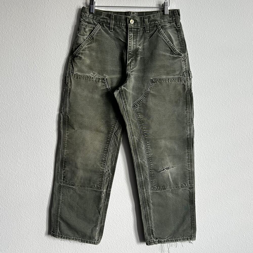 Carhartt B136 MOS faded green double knee work wear carpenter pants